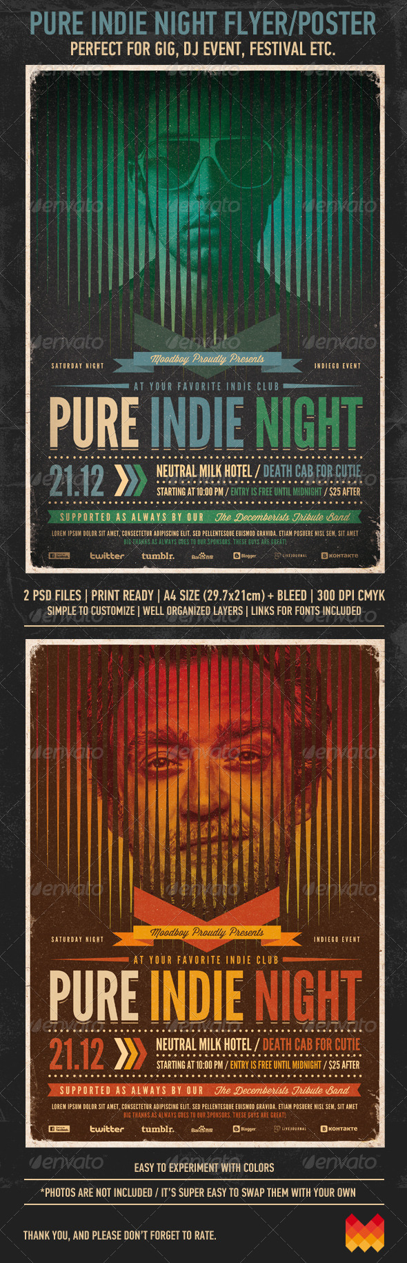 GraphicRiver Pure Indie Night Flyer Poster 3411383 GraphicRiver Pure Indie Night Flyer Poster 3411383