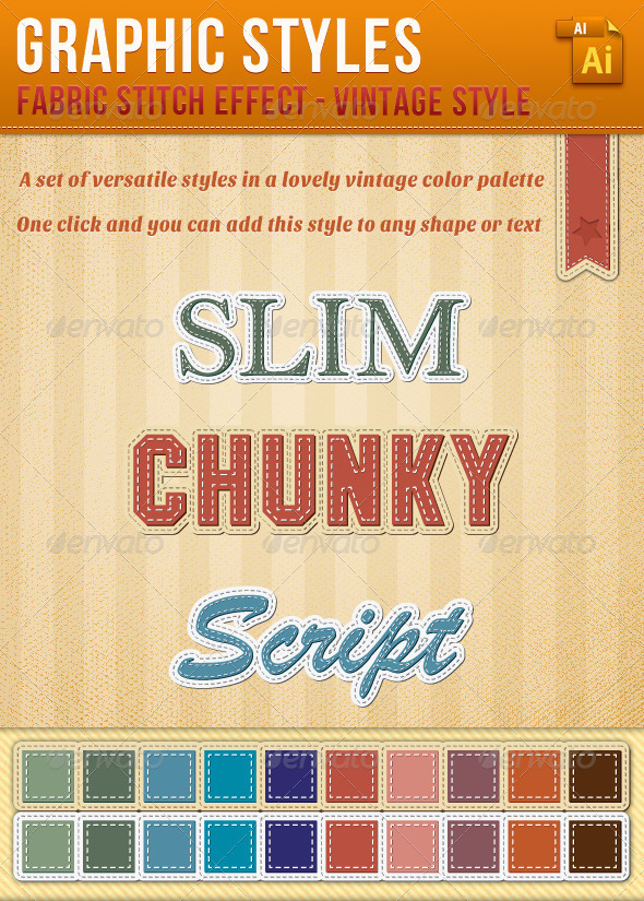 GraphicRiver Stitch Effect Alphabet Vintage Style 2380263 GraphicRiver Stitch Effect Alphabet Vintage Style 2380263