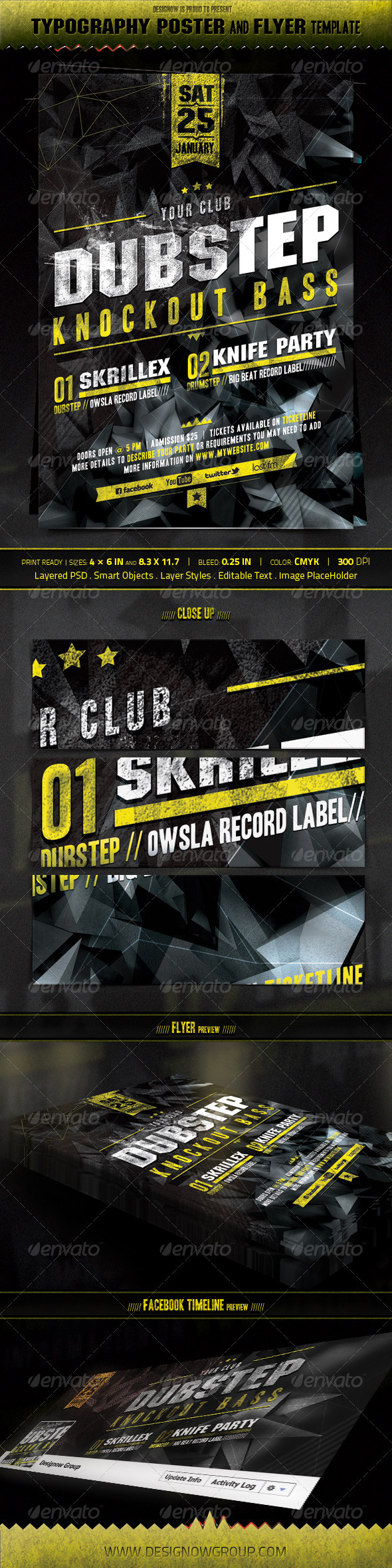 GraphicRiver Music Knockout Bass Flyer and Poster Template 3458585 GraphicRiver Music Knockout Bass Flyer and Poster Template 3458585