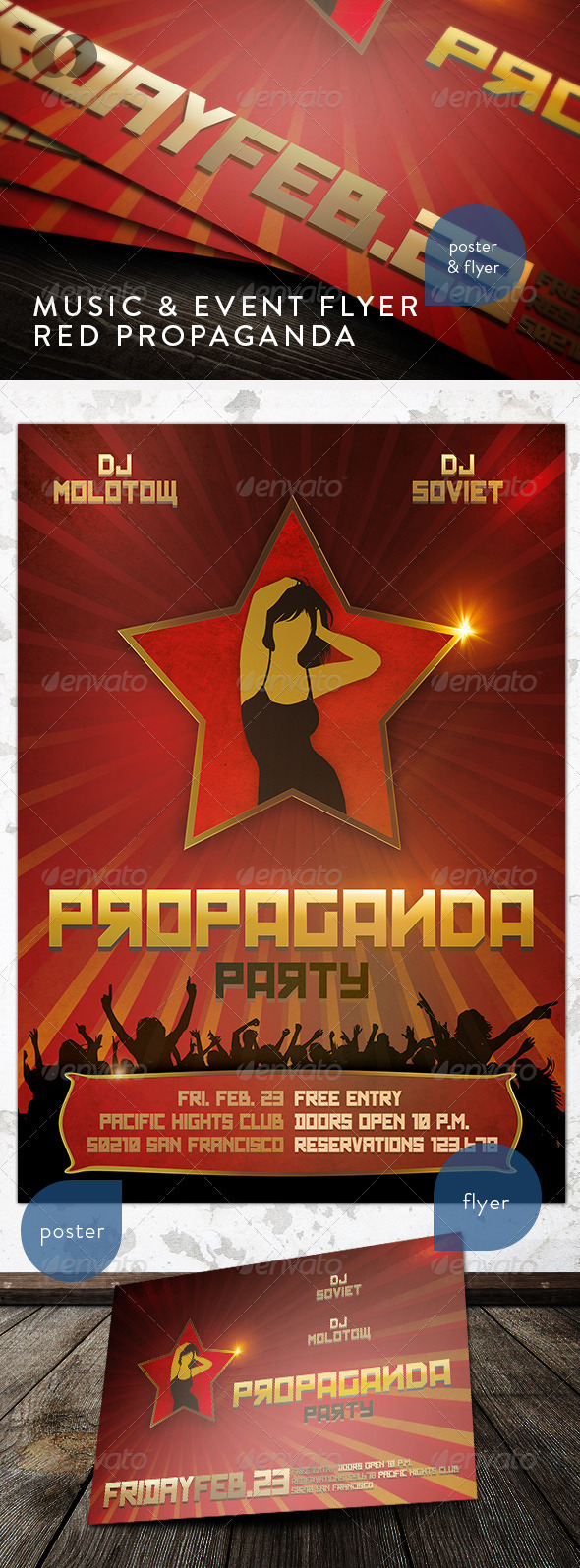 GraphicRiver Music & Event Flyer Red Propaganda 152209 GraphicRiver Music & Event Flyer Red Propaganda 152209