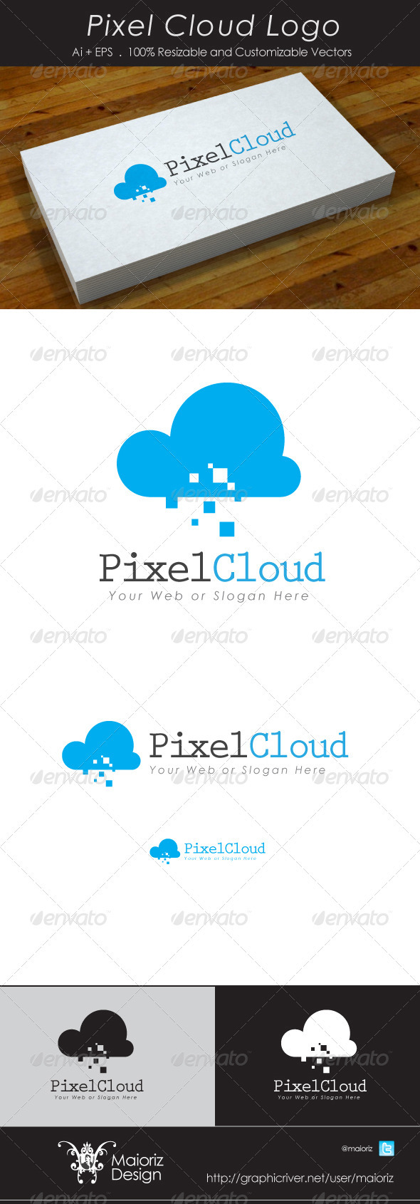 GraphicRiver Pixel Cloud Logotype 3511554 GraphicRiver Pixel Cloud Logotype 3511554
