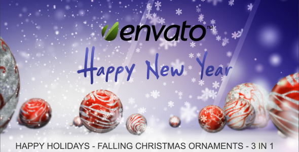 VideoHive Happy Holidays Falling Christmas Ornaments 3522299 VideoHive Happy Holidays Falling Christmas Ornaments 3522299