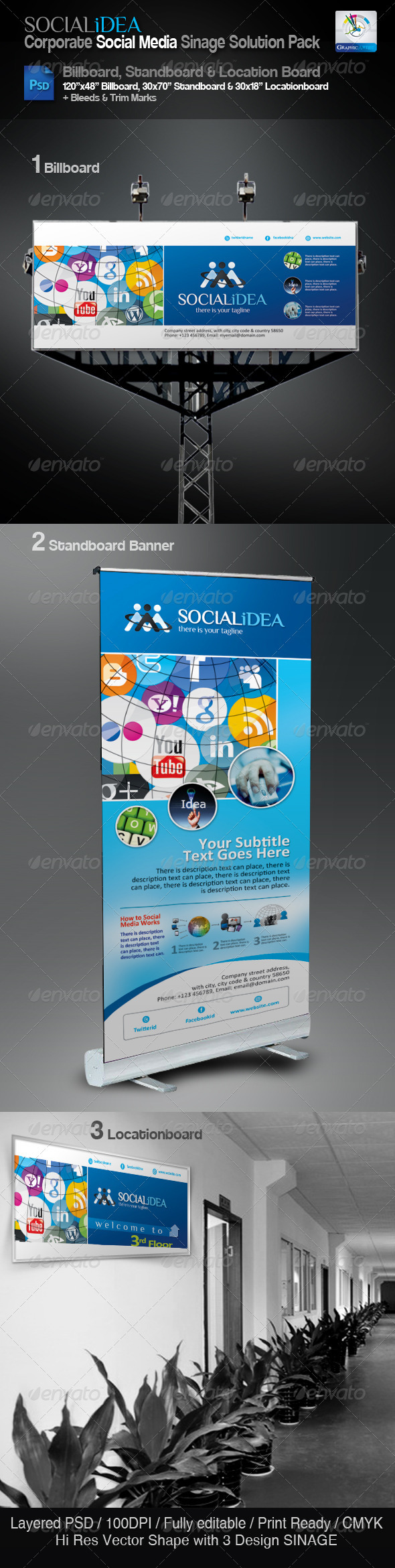 GraphicRiver Socialidea Corporate Sinage Solution Pack 3550291 GraphicRiver Socialidea Corporate Sinage Solution Pack 3550291