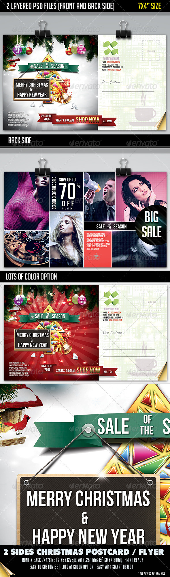 GraphicRiver Christmas Sale Postcard-Front & Back 3375504 GraphicRiver Christmas Sale Postcard-Front & Back 3375504