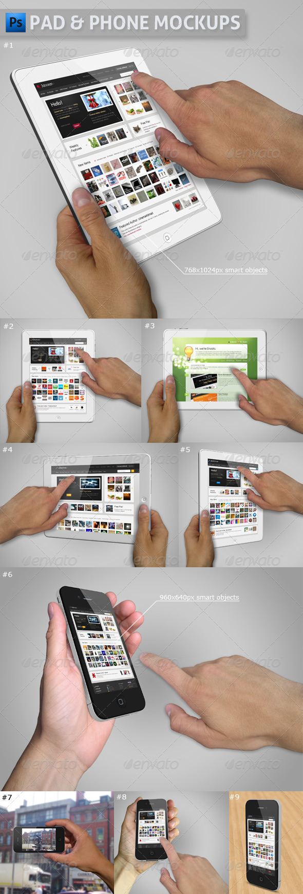 GraphicRiver Pad and Phone Mockup Bundle 2839394 GraphicRiver Pad and Phone Mockup Bundle 2839394