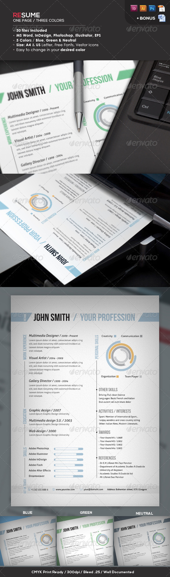 GraphicRiver Ready One Page Resume CV 2184007 GraphicRiver Ready One Page Resume CV 2184007