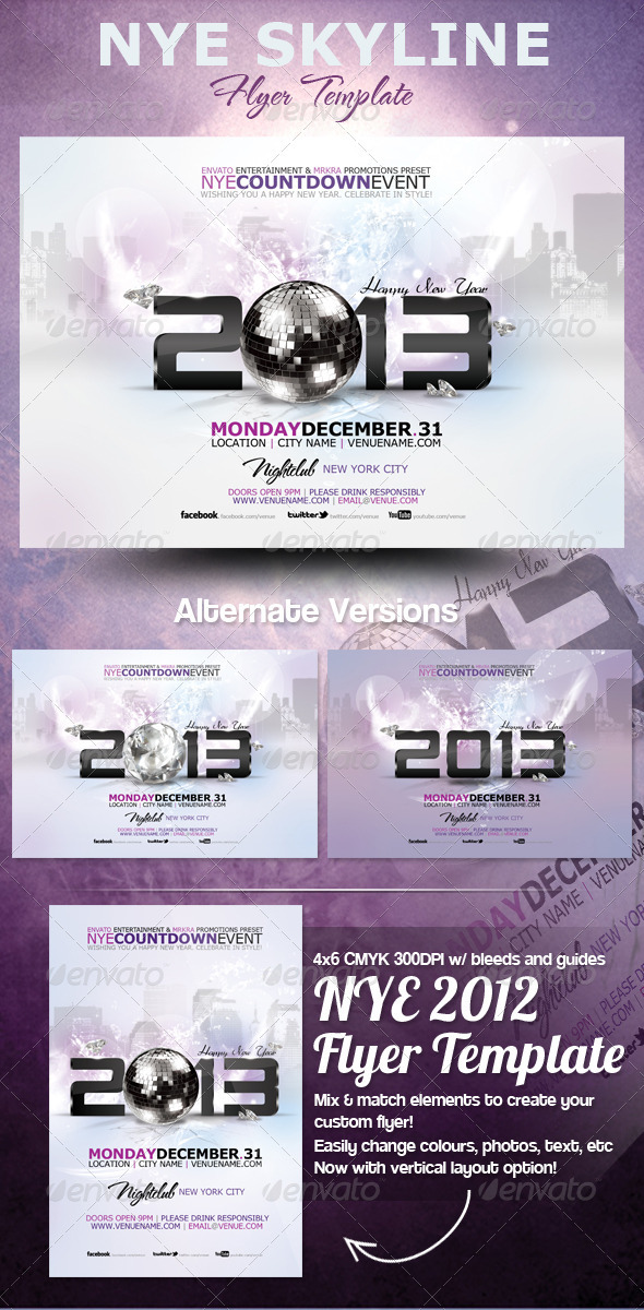 GraphicRiver NYE 2013 Skyline Flyer Template 3567322 GraphicRiver NYE 2013 Skyline Flyer Template 3567322