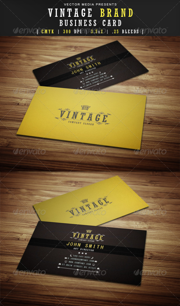 GraphicRiver Vintage Brand Business Card 3631439 GraphicRiver Vintage Brand Business Card 3631439