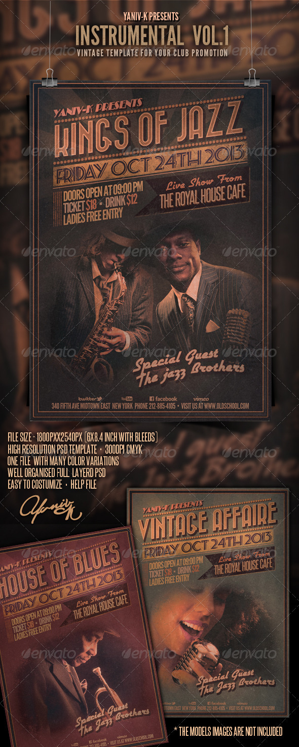GraphicRiver Instrumental Flyer Template Vol.1 Retro 3639658 GraphicRiver Instrumental Flyer Template Vol.1 Retro 3639658
