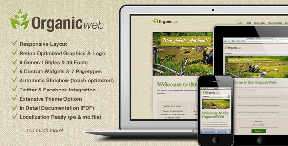ThemeForest Organic Web Environmental WordPress Theme 2507773 ThemeForest Organic Web Environmental WordPress Theme 2507773