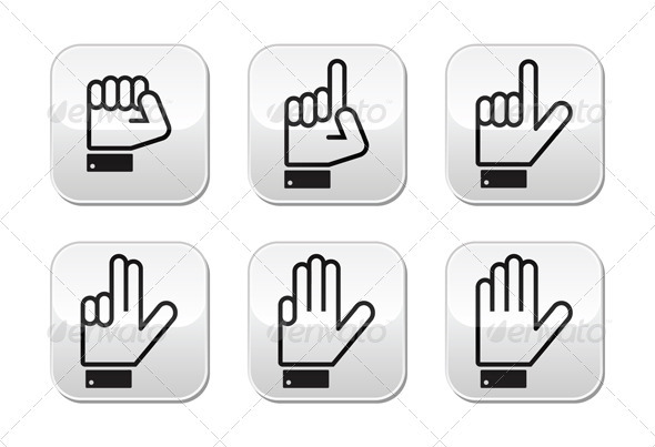 GraphicRiver Counting Hand Signs Vector Buttons Isolated 3660229 GraphicRiver Counting Hand Signs Vector Buttons Isolated 3660229