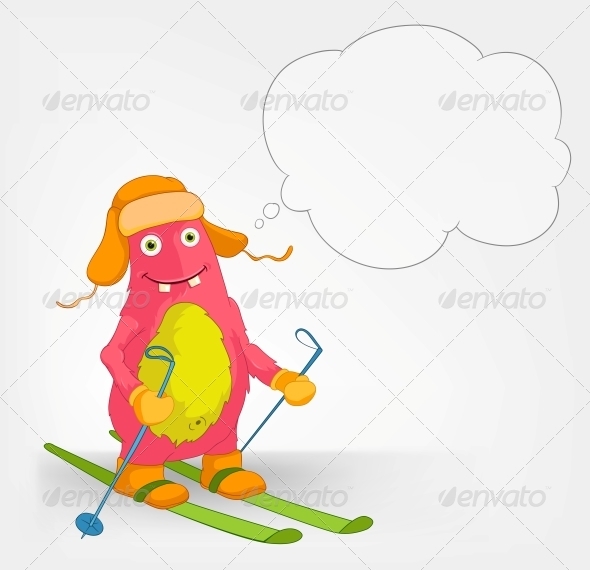 GraphicRiver Funny Monster Skiing 3660656