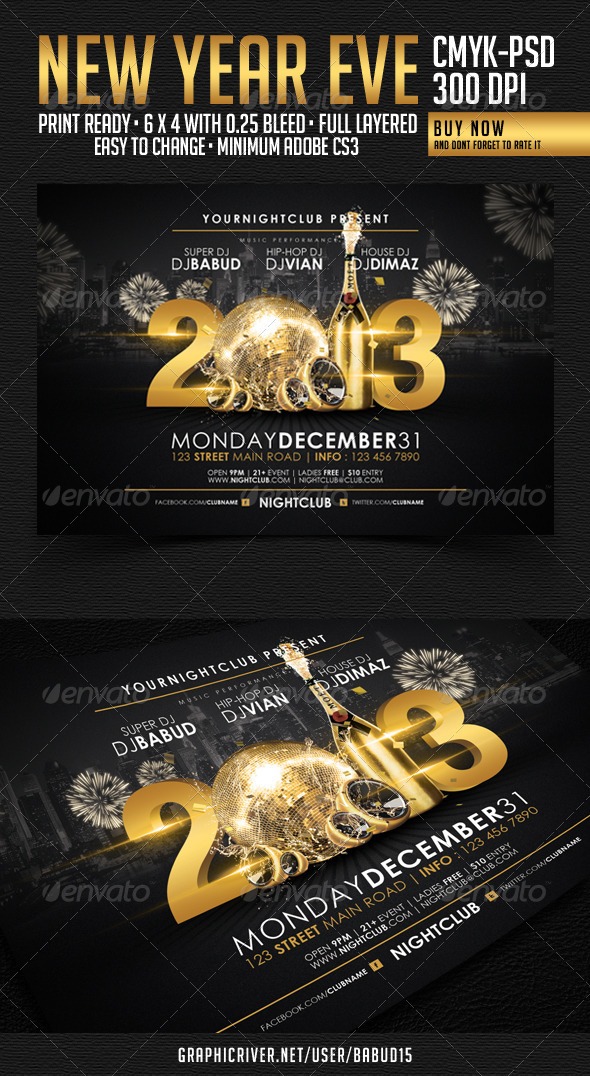 GraphicRiver New Year Flyer Template 3667108 GraphicRiver New Year Flyer Template 3667108