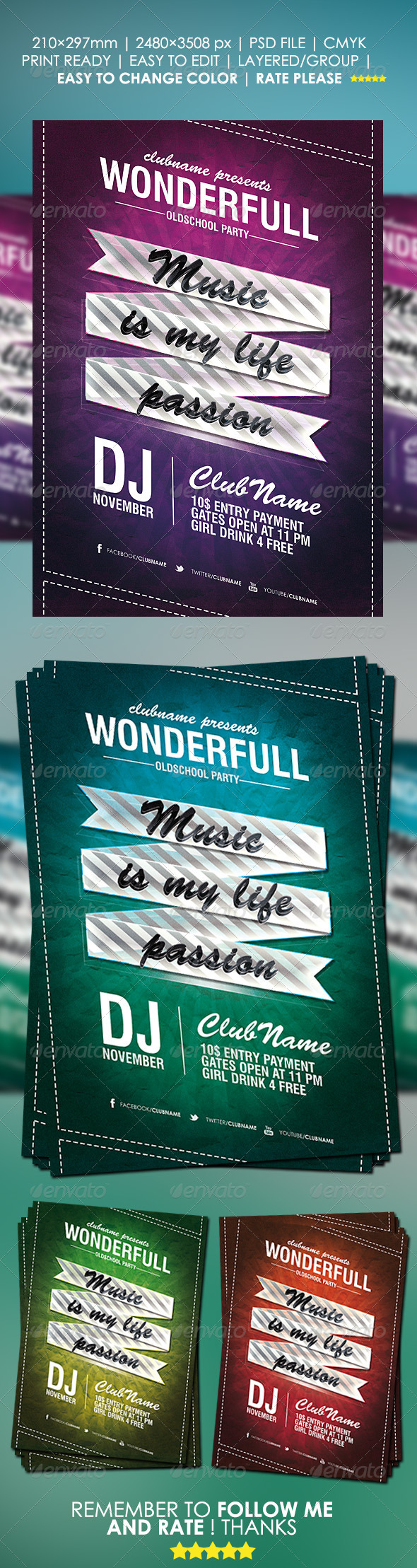 GraphicRiver Retro Party Flyer 3630672 GraphicRiver Retro Party Flyer 3630672