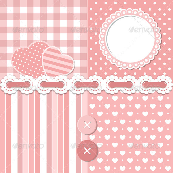 GraphicRiver Pink Scrapbook Set 3702743