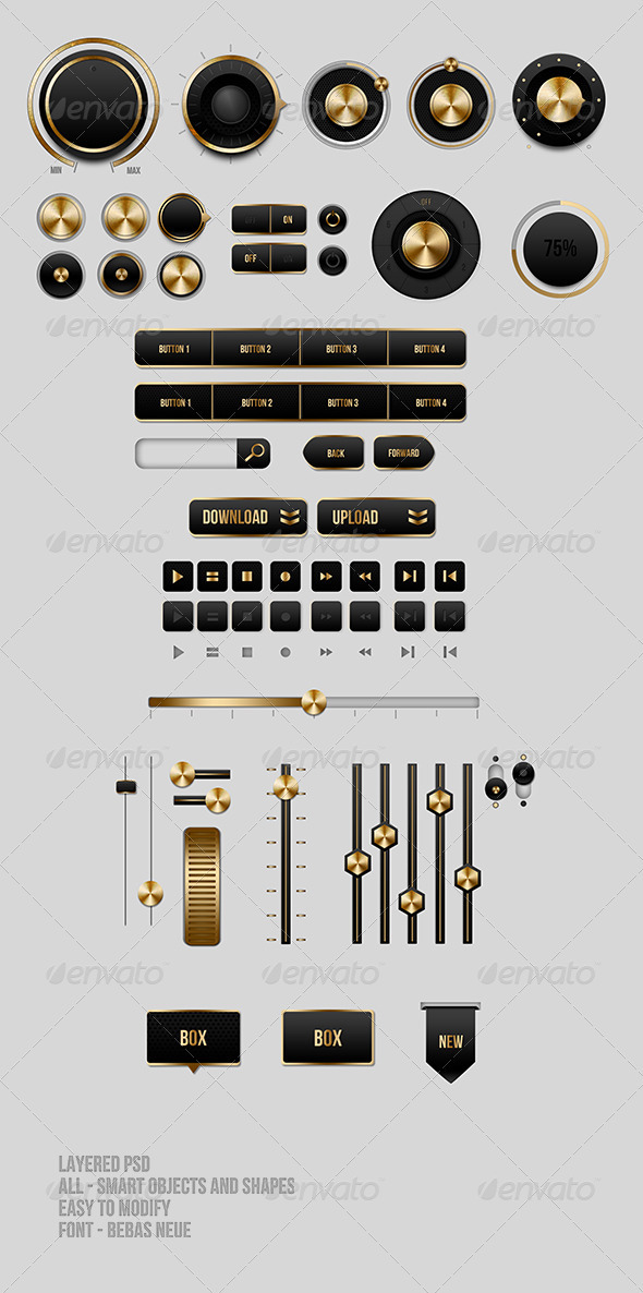 GraphicRiver Black and Gold UI Buttons 3598020 GraphicRiver Black and Gold UI Buttons 3598020