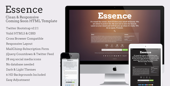 essence-bootstrap-coming-soon-page-template