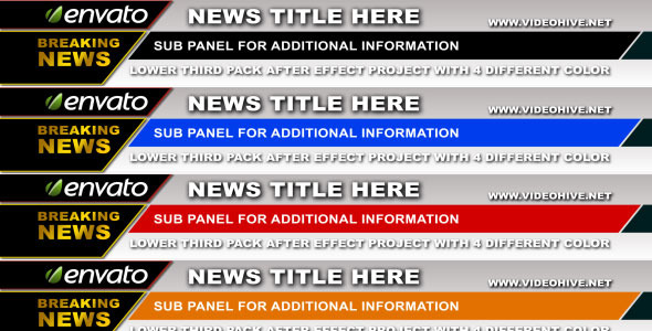 After Effects Project - VideoHive 4 Color Lower Third Pack 407830 After Effects Project - VideoHive 4 Color Lower Third Pack 407830
