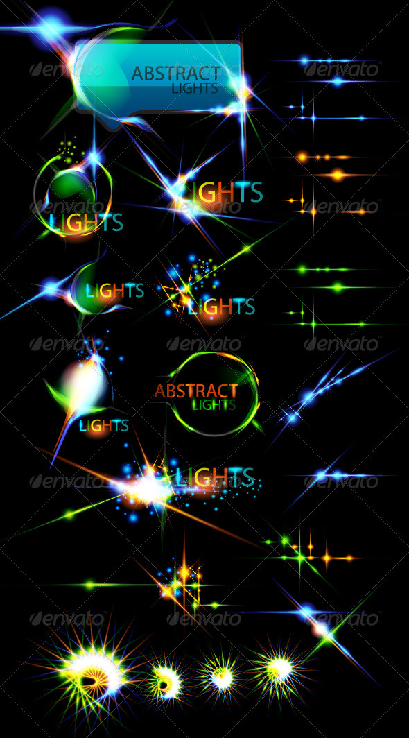 GraphicRiver Vector collection of color lightning effects 408737 GraphicRiver Vector collection of color lightning effects 408737