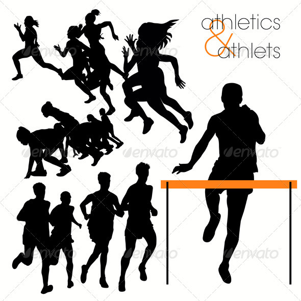 GraphicRiver Running Athlettes Silhouettes Set 410208 GraphicRiver Running Athlettes Silhouettes Set 410208
