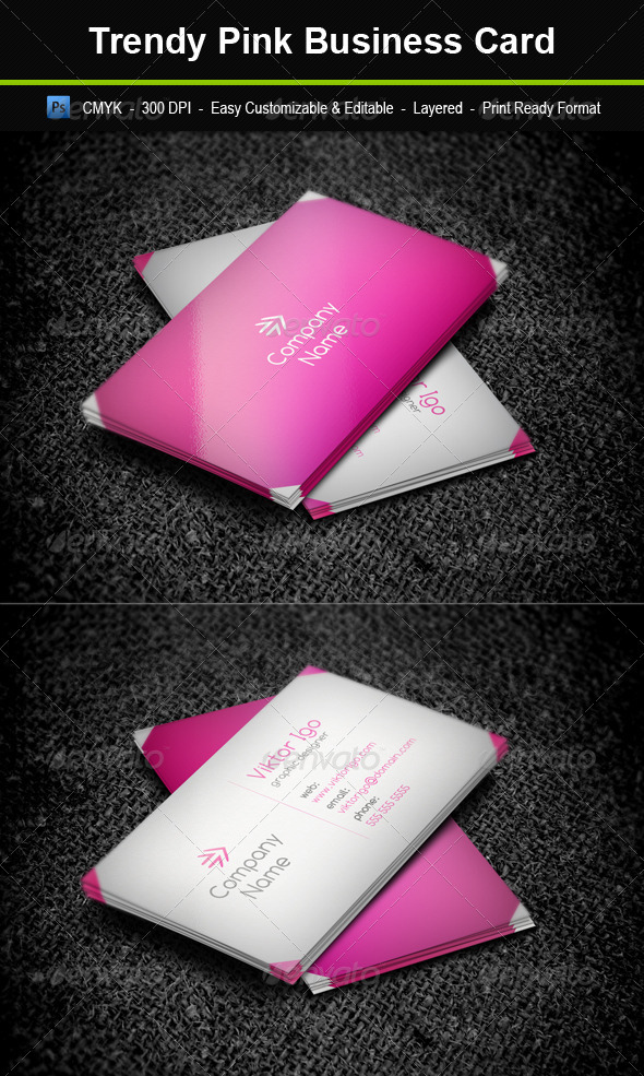 Graphic River Trendy Pink Business Card Print Templates - Business Cards Corporate 1564467 Graphic River Trendy Pink Business Card Print Templates - Business Cards Corporate 1564467