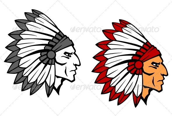 GraphicRiver Brave Indian Warrior Mascot 3959445