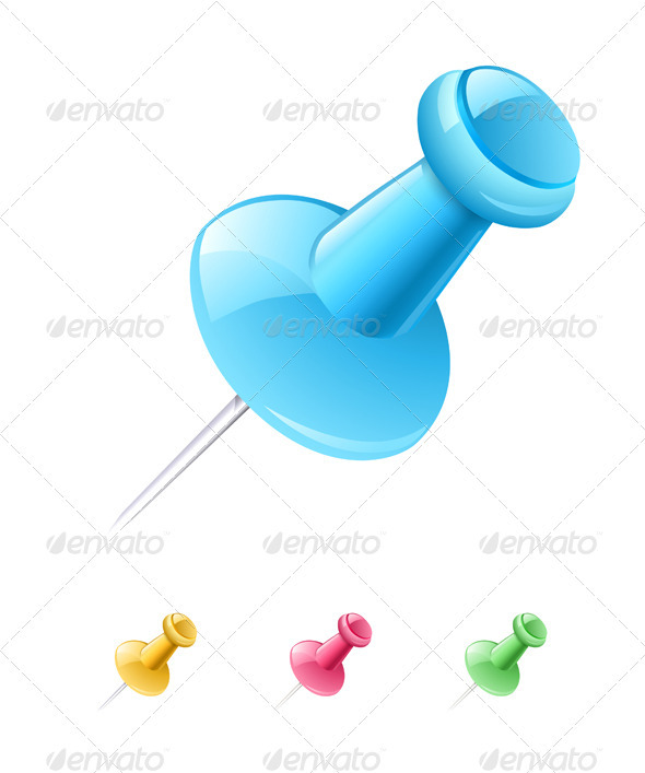 Stock Vector - GraphicRiver Push Pins 4027509 » Tinkytyler.org - Stock
