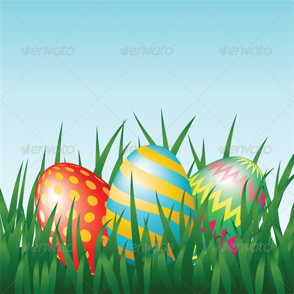 GraphicRiver Greeting Card with Easter Eggs on Meadow 4042960 GraphicRiver Greeting Card with Easter Eggs on Meadow 4042960