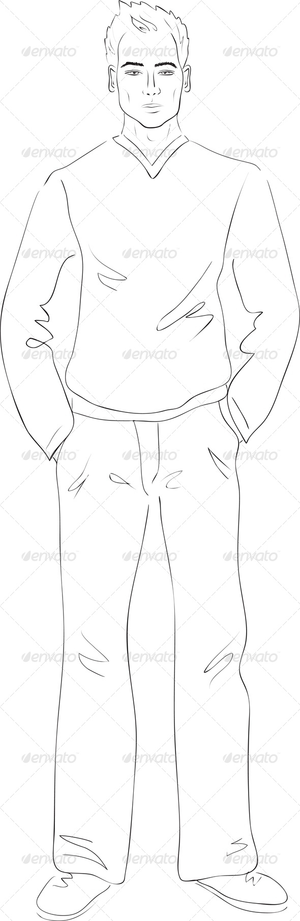 GraphicRiver Standing Young Man Fashion illustration 4043020 GraphicRiver Standing Young Man Fashion illustration 4043020