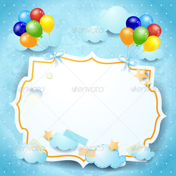 GraphicRiver Balloons and custom board 4044411 GraphicRiver Balloons and custom board 4044411