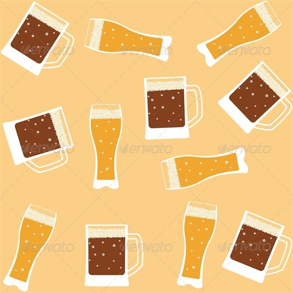 GraphicRiver Seamless background with mug of beer 4046054 GraphicRiver Seamless background with mug of beer 4046054