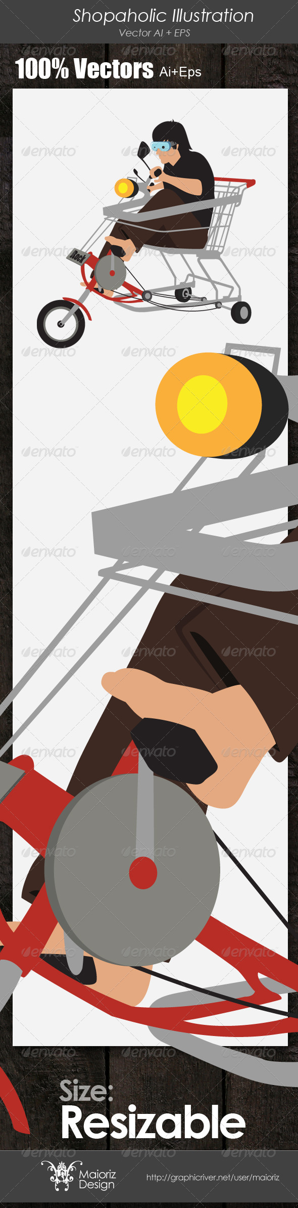 GraphicRiver Shopaholic Illustration 4046481 GraphicRiver Shopaholic Illustration 4046481