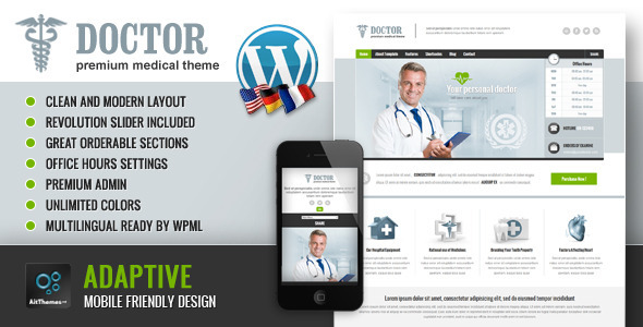 Doctor – Tema WordPress para Clínicas e Hospitais.