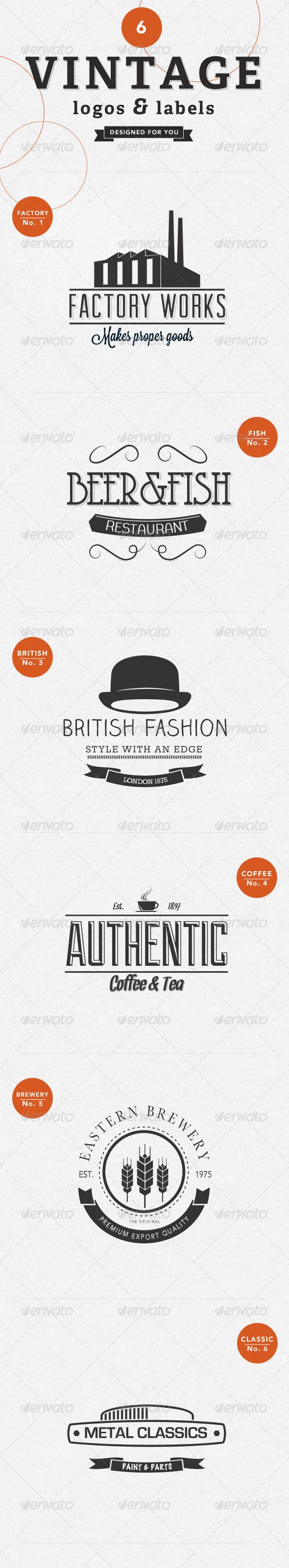 GraphicRiver 6 Vintage Labels Badges & Logos 4054631 GraphicRiver 6 Vintage Labels Badges & Logos 4054631