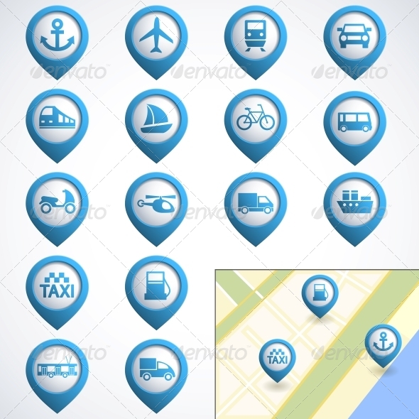 GraphicRiver Transport icons set 4055665 GraphicRiver Transport icons set 4055665