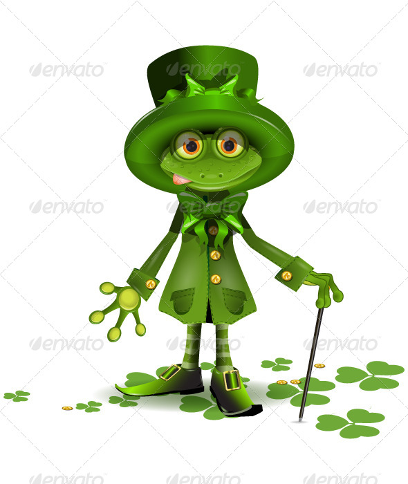 GraphicRiver frog in a suit of Santa Patrick 4055823 GraphicRiver frog in a suit of Santa Patrick 4055823