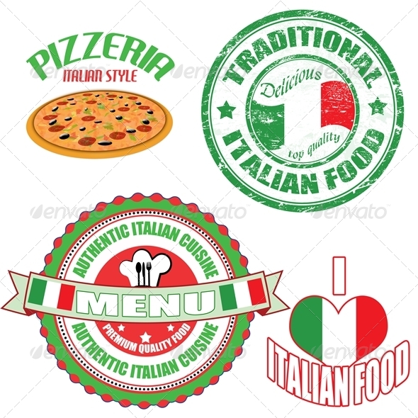 GraphicRiver Set of authentic italian food stamp and labels 4057448 GraphicRiver Set of authentic italian food stamp and labels 4057448