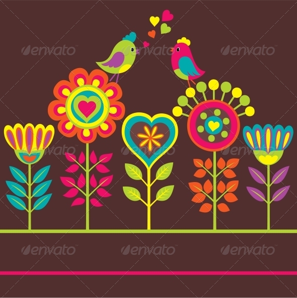 GraphicRiver Decorative colourful funny flower composition 4061684 GraphicRiver Decorative colourful funny flower composition 4061684
