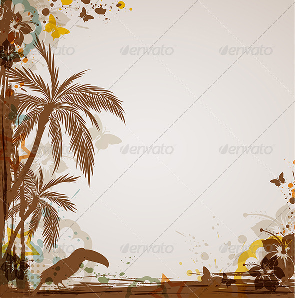 GraphicRiver Grunge Tropical Background 4068755 GraphicRiver Grunge Tropical Background 4068755