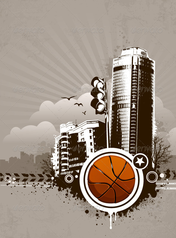 GraphicRiver Grunge Urban Basketball Background 4073611 GraphicRiver Grunge Urban Basketball Background 4073611
