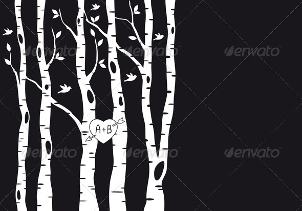 GraphicRiver Wedding Invitation with Birch Trees Vector 4073763 GraphicRiver Wedding Invitation with Birch Trees Vector 4073763