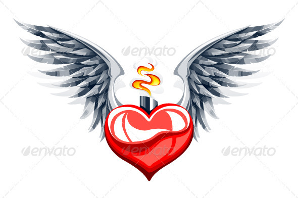 GraphicRiver Glossy Heart with Wings 4073781 GraphicRiver Glossy Heart with Wings 4073781