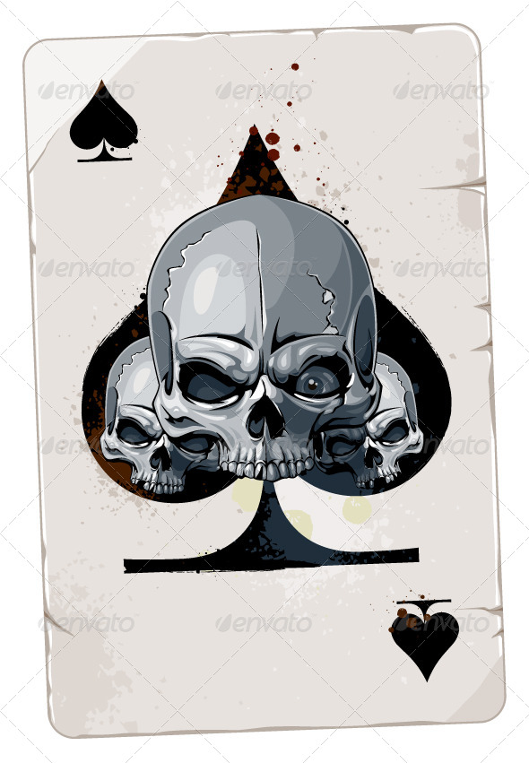 GraphicRiver Poker Card with Skulls 4076480 GraphicRiver Poker Card with Skulls 4076480