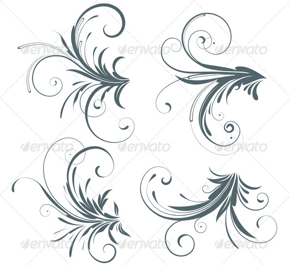 GraphicRiver Floral Decorative Elements 4077430 GraphicRiver Floral Decorative Elements 4077430