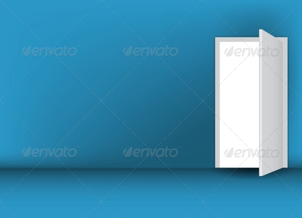 GraphicRiver Open White Door on a Green Wall 4083809 GraphicRiver Open White Door on a Green Wall 4083809
