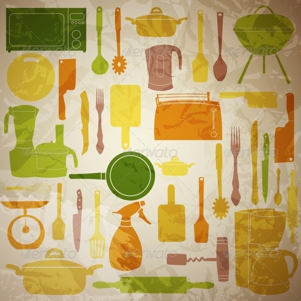 GraphicRiver Vector Illustration of Kitchen Tools for Cooking 4086254 GraphicRiver Vector Illustration of Kitchen Tools for Cooking 4086254