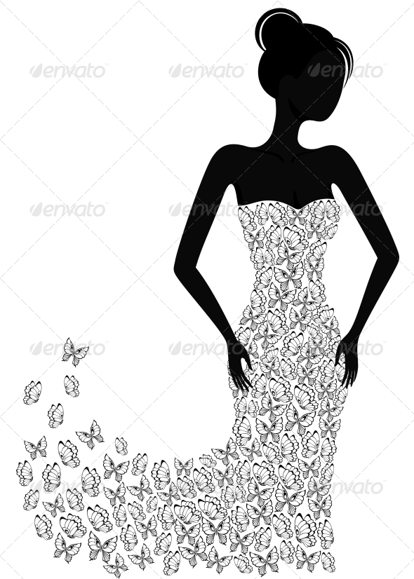 GraphicRiver Silhouette of a Girl in a Flying Apart Dress 4086877 GraphicRiver Silhouette of a Girl in a Flying Apart Dress 4086877