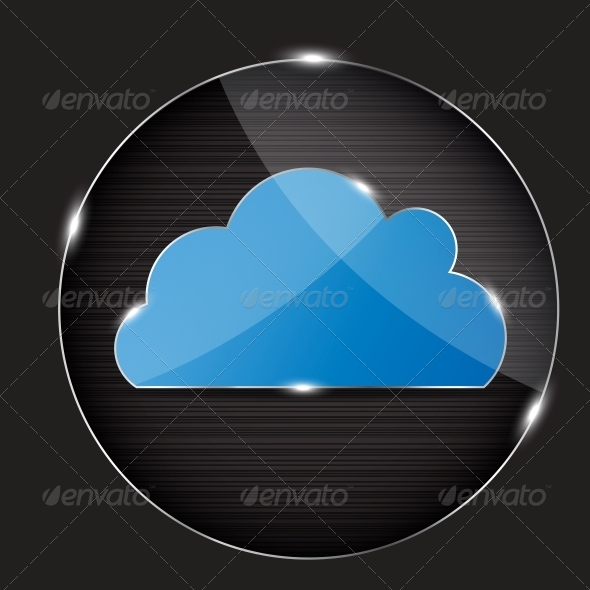 GraphicRiver Vector Glass Button with Cloud Icon 4086963 GraphicRiver Vector Glass Button with Cloud Icon 4086963