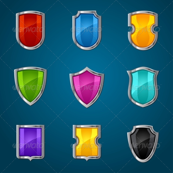 GraphicRiver Set of Shield Icons Symbols and Signs 4101257 GraphicRiver Set of Shield Icons Symbols and Signs 4101257