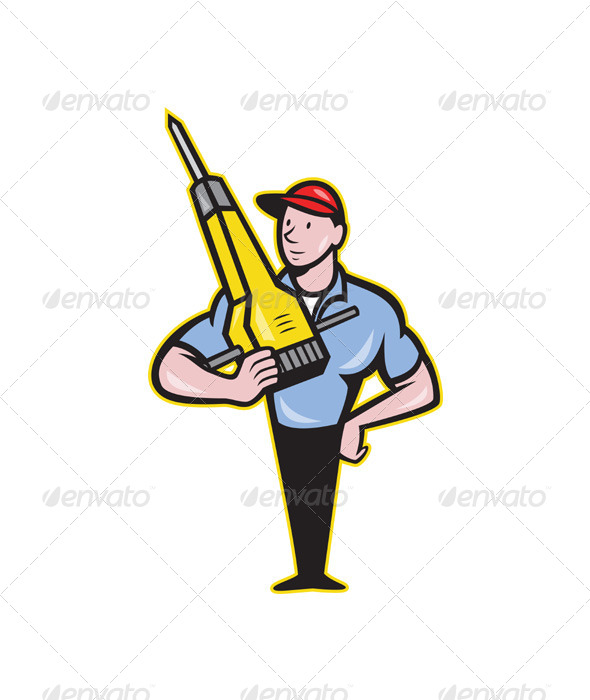 GraphicRiver Construction Worker Jackhammer Pneumatic Drill 4110125 GraphicRiver Construction Worker Jackhammer Pneumatic Drill 4110125